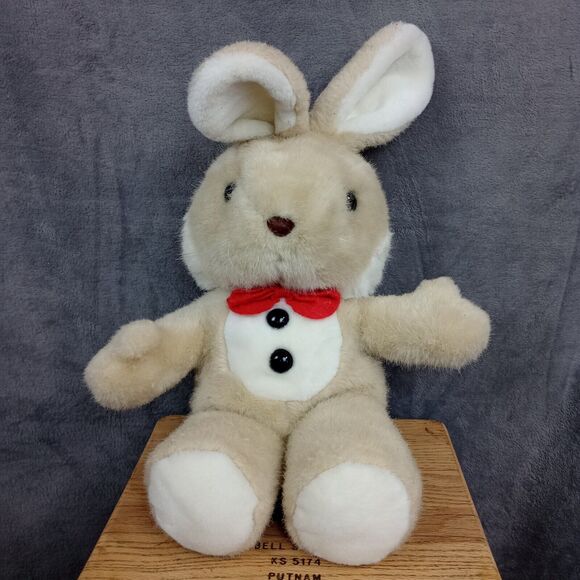 Bunny Rabbit Stuffed Animal 22 Doll Westcliff Red Bow Tie Black Buttons - Picture 1 of 6